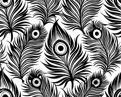 peacock feather seamless pattern design v2