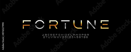 Technology font, digital cyber alphabet made futurism style, letters A, B, C, D, E, F, G, H, I, J, K, L, M, N, O, P, Q, R, S, T, U, V, W, X, Y, Z and numerals 0, 1, 2, 3, 4, 5, 6, 7, 8, 9 metal style