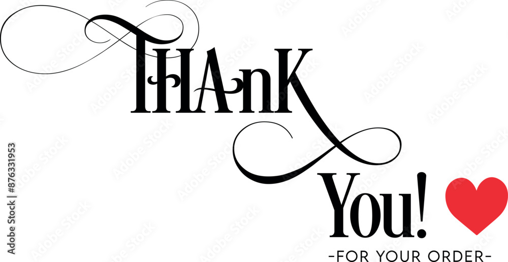 Fototapeta premium Thank You for Your Order. Elegant Thank You for Your Order Design with Stylish Graphics. Sophisticated Thank You for Your Purchase Image with Modern Elements. Chic Thank You for Your Order Graphic