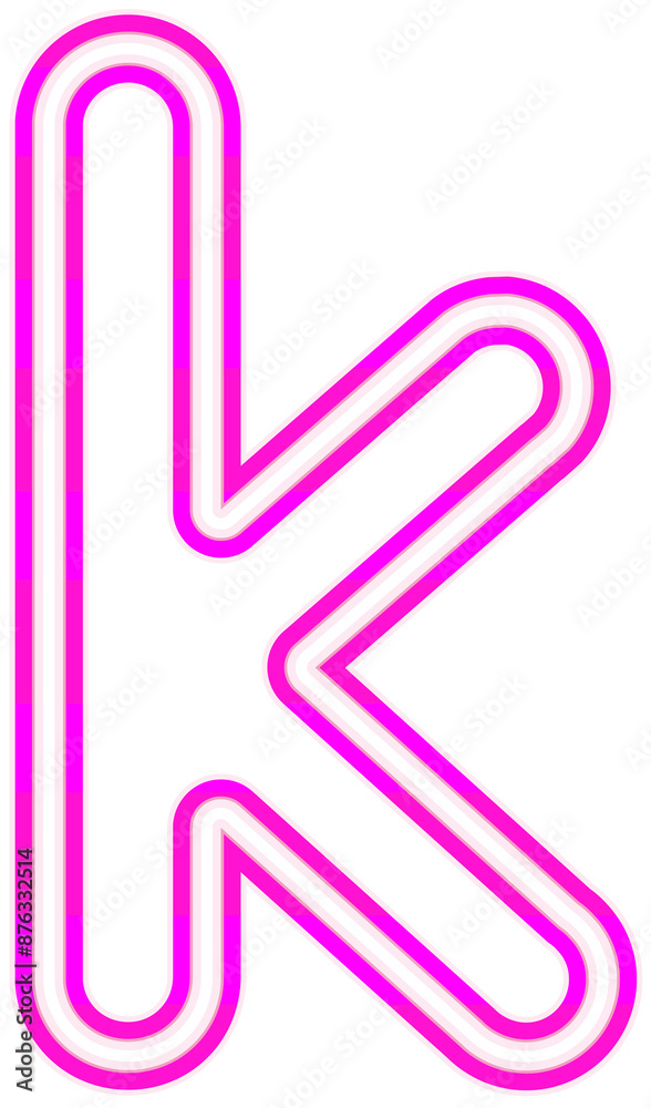 Neon font with luminous bright pink lowercase letters typography design-k Neon font with luminous bright pink lowercase letters typography design-k