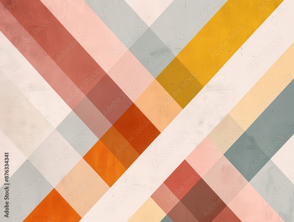 Fototapeta premium A minimalist abstract composition with two intersecting lines and a burst of color at their intersection, symbolizing the moment of connection in love