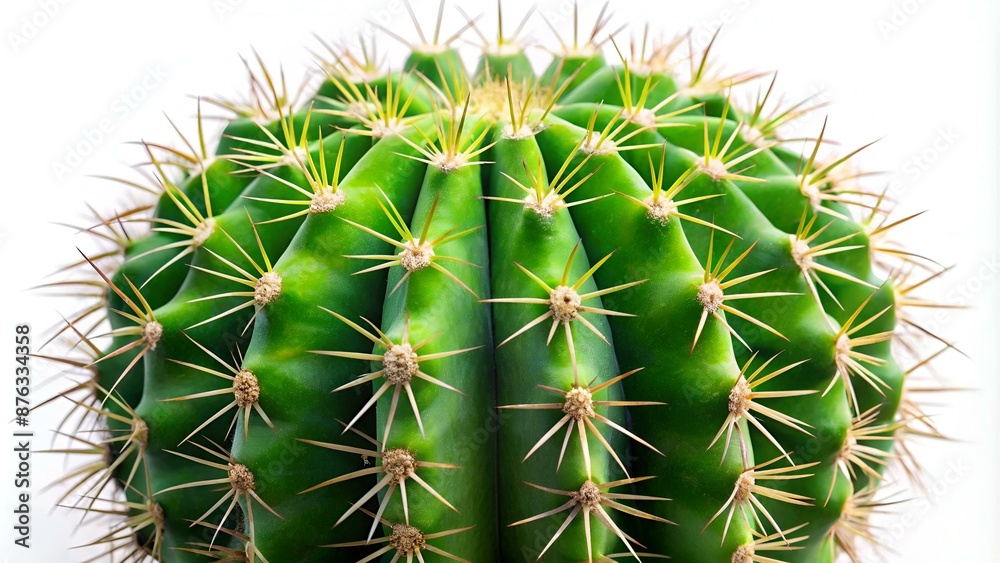 Green mexican cactus with needles isolated on white background. Desert plant, suitable for plant based and Mexican themed designs. Green mexican cactus with needles isolated on white background. Desert plant, suitable for plant based and Mexican themed designs.