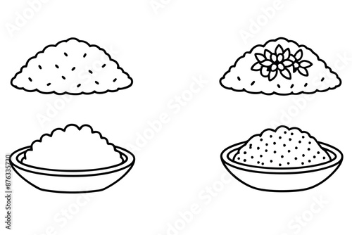 Couscous line art design artistic illustration for food connoisseurs