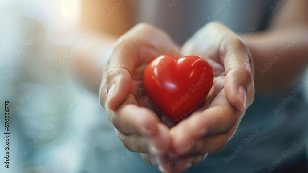 Close-up of hands holding heart, representing charity and generosity ideal for fundraising events, humanitarian aid, and compassion imagery