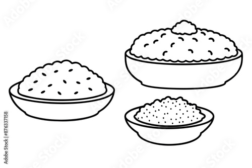 Couscous line art design fine illustration of classic dish