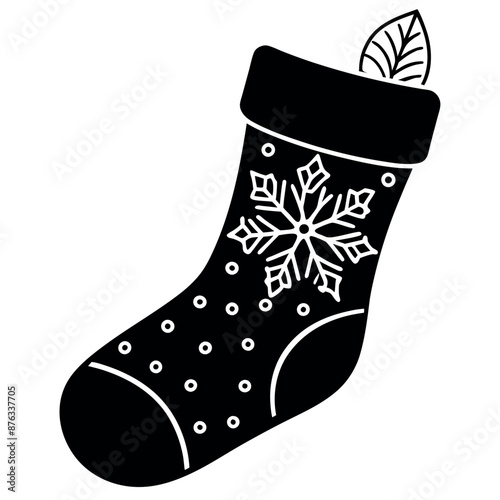 dark-coloured flat Christmas stocking silhouette