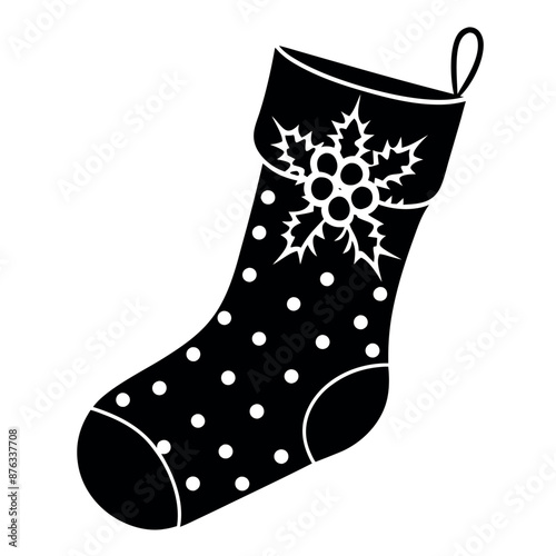 dark-coloured flat Christmas stocking silhouette
