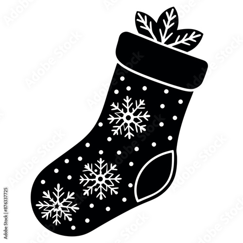 dark-coloured flat Christmas stocking silhouette