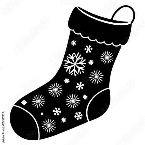 dark-coloured flat Christmas stocking silhouette