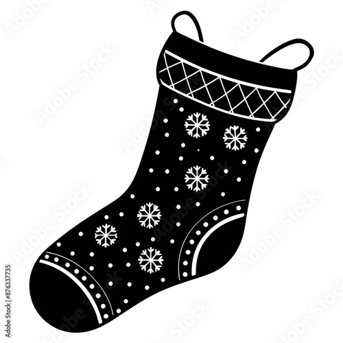 dark-coloured flat Christmas stocking silhouette