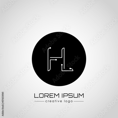 Creative logo letter H and L. A design element of a logo, business card, corporate sign or monogram. The idea of a thematic design