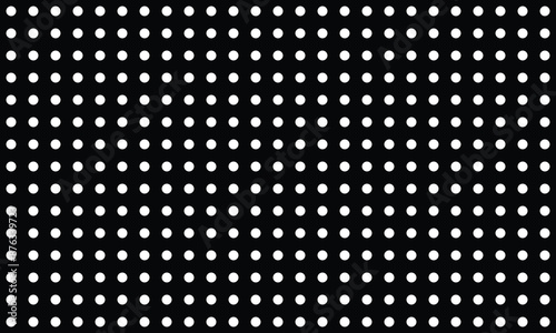 White dots isolated on black background. Vector repeatable