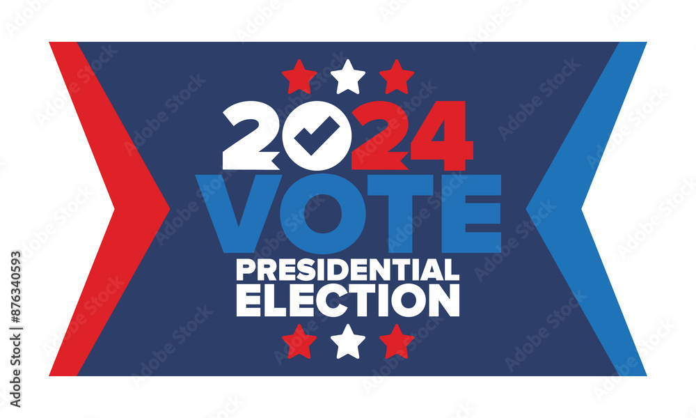 Presidential Election 2024 in United States. Vote day, November 5. US Election. Patriotic american element. Poster, card, banner and background. Vector illustration Presidential Election 2024 in United States. Vote day, November 5. US Election. Patriotic american element. Poster, card, banner and background. Vector illustration