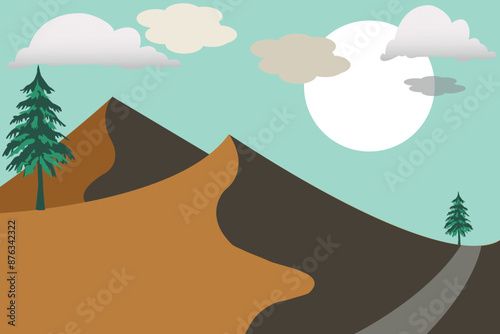 Desert Landscape Vector Art  Icon and Graphic