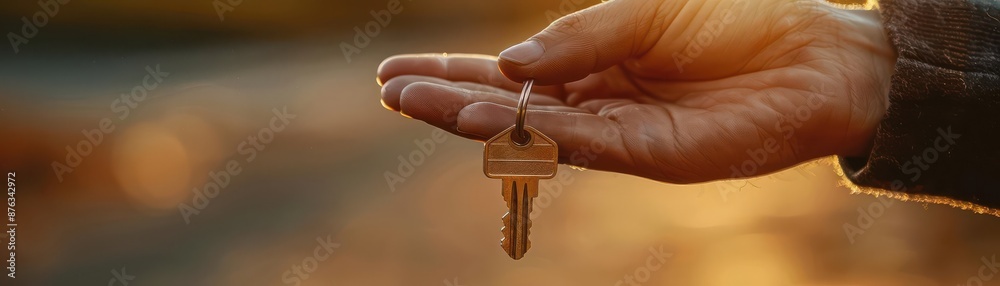 Obraz premium Property investment comes full circle with the handover of keys, a real estate tradition