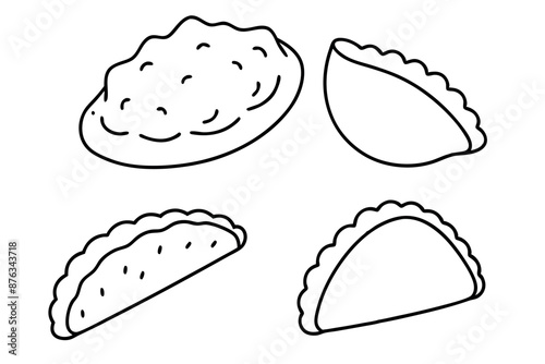 Empanadas line art design beautiful hand drawing illustration