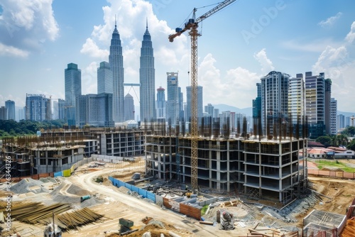 An apartment construction site in Malaysia.