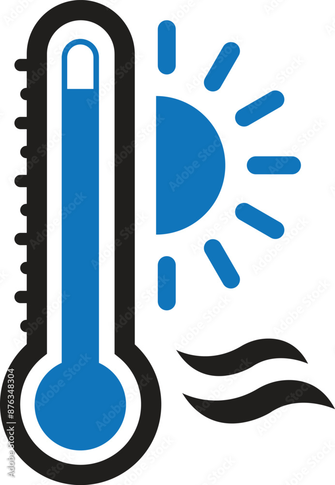 Heatwave icon, climate change, global warming icon, Thermometer icon with sun. Heatwave icon, climate change, global warming icon, Thermometer icon with sun.