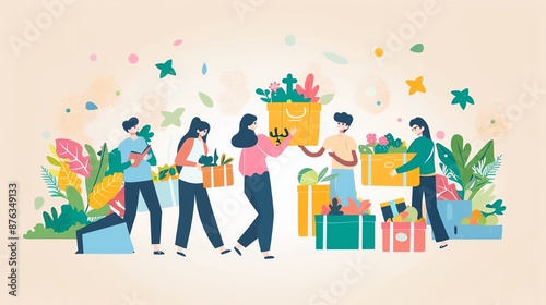People wearing face masks and carrying shopping bags, illustrating safety and shopping during a pandemic.