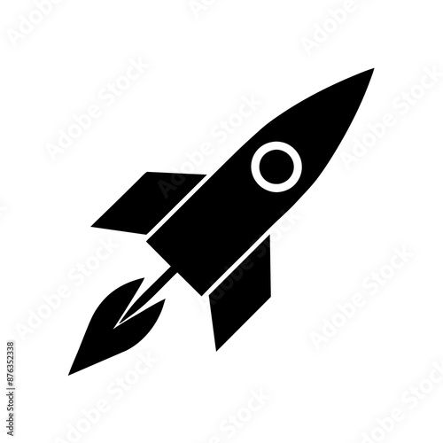 Rocket silhouette vector art illustration