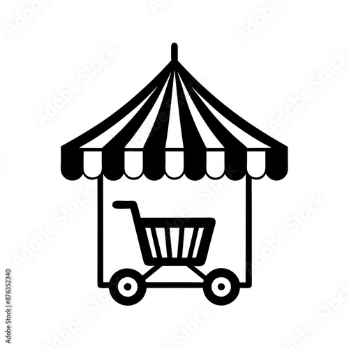 Fair tent on delivery vector art illustration