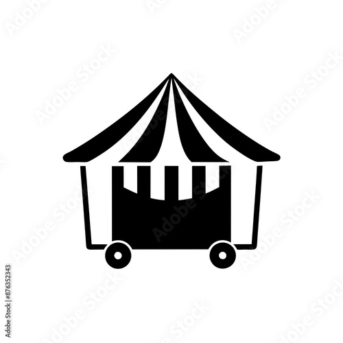 Fair tent on delivery vector art illustration