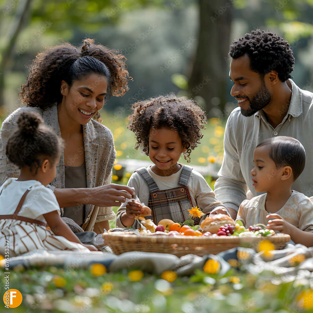 Joyful Family Picnic in Bloom Joyful Family Picnic in Bloom