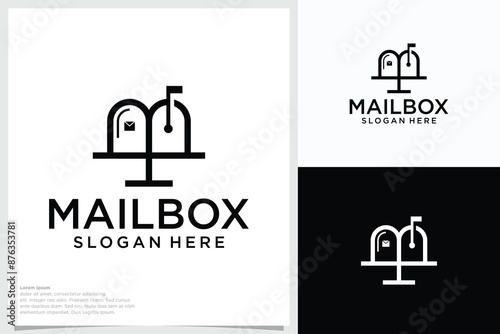 Mailbox design. Postbox and Inbox Vector Symbol. Mailbox icon logo vector design