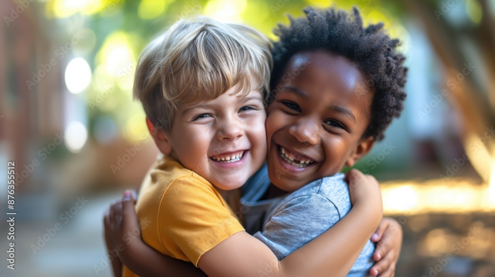 Two best friends; young boys Two best friends; young boys