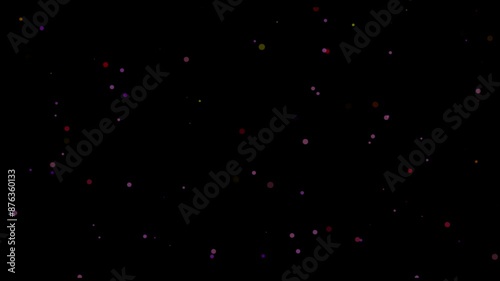Light Multicolor Sequin Glitter Light Wall Grid Background Loop. Colored dots flying in on a black background