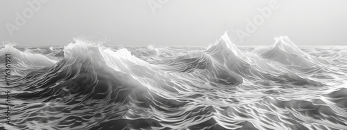 Simple pencil drawing of ocean waves with flowing lines.