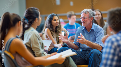 a class with a professor