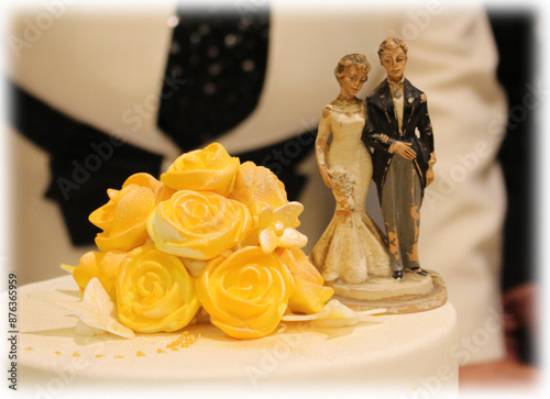 wedding rings and roses
