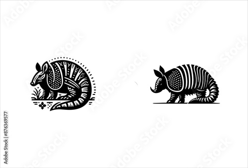 Beautiful nature Armadillo illustration design.
