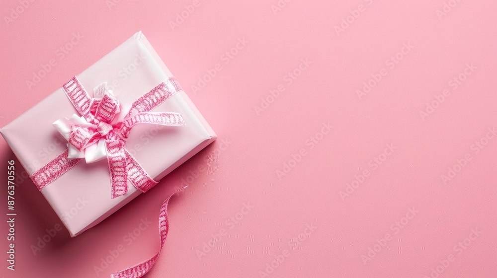 Gift Box On A Pink Background, Perfect For Christmas Day Celebrations And Event Planning. Gift Box On A Pink Background, Perfect For Christmas Day Celebrations And Event Planning.
