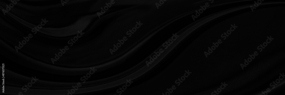 Black gray satin dark fabric texture luxurious shiny that is abstract silk cloth panorama background with patterns soft waves blur beautiful. Black gray satin dark fabric texture luxurious shiny that is abstract silk cloth panorama background with patterns soft waves blur beautiful.