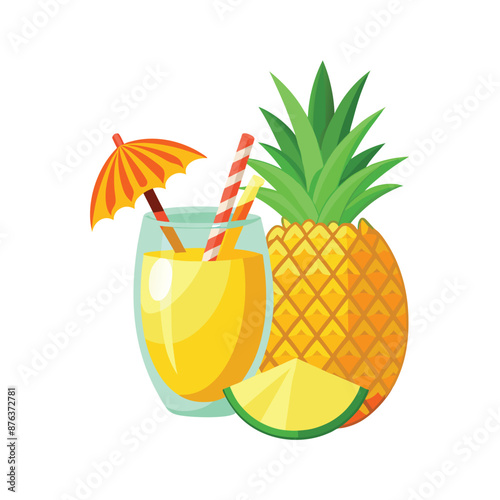 Drinks vector illustration. Collection of cocktails in flat design