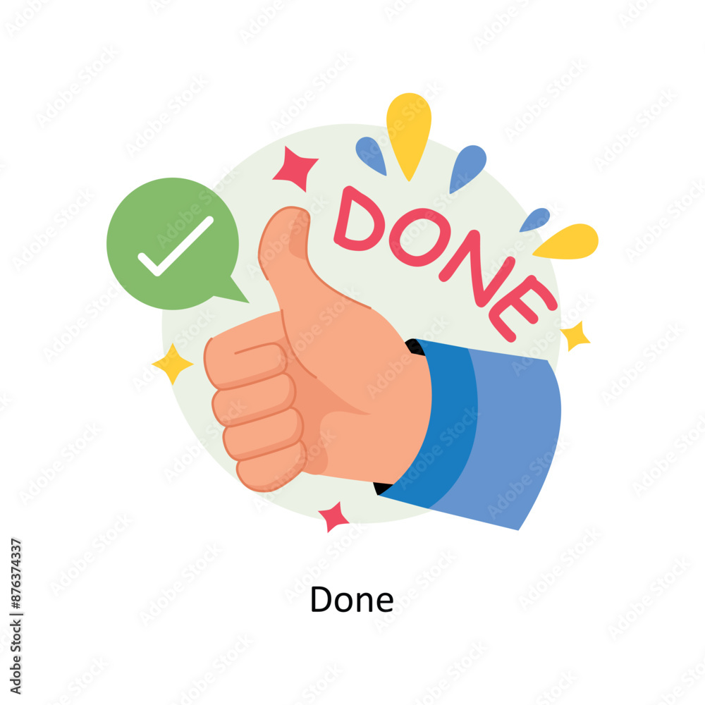 Done concepts style illustration. EPS 10 File