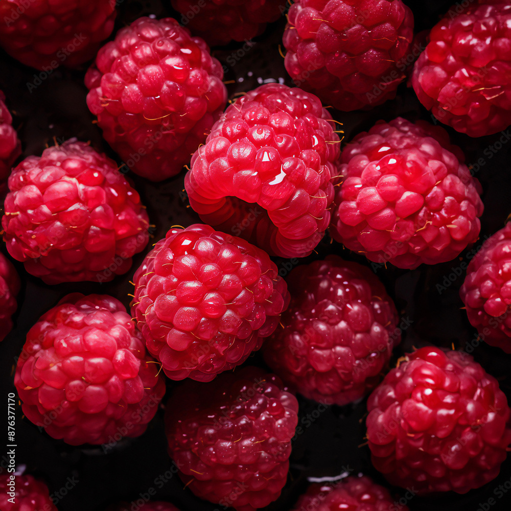 Table top photography of Fresh Organic raspberry