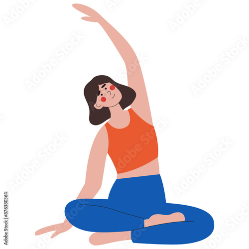 Woman doing yoga exercises. International yoga day. National yoga day flyer, poster.