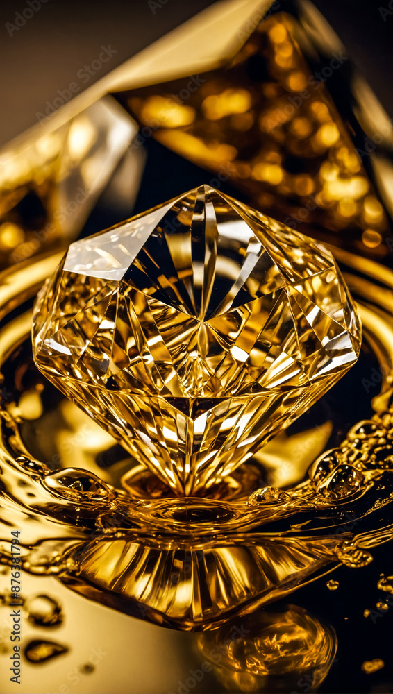 closeup large dazzling diamond yellow gemstone closeup large dazzling diamond yellow gemstone