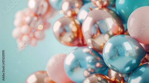Close-Up Of A Beautiful Two-Toned Balloon Decoration. © PixelGen