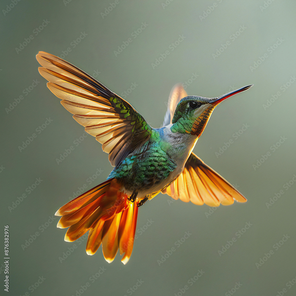 Obraz premium hummingbird fly in blurred background