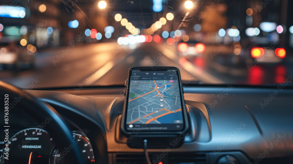 GPS navigation system with detailed city street map and landmarks. It provides detailed directions to various locations. GPS navigation system with detailed city street map and landmarks. It provides detailed directions to various locations.
