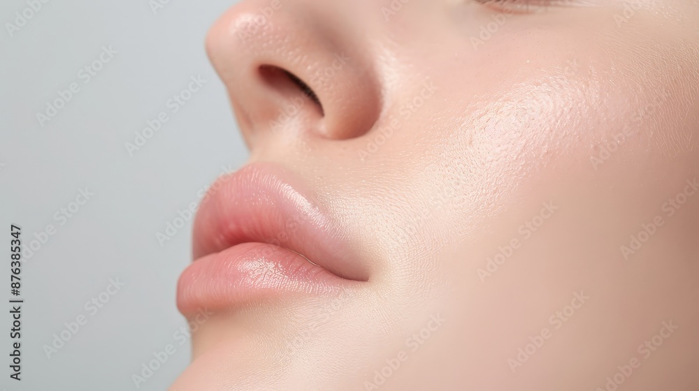 Profile with hydration and protection, realistic, glowing and healthy skin Profile with hydration and protection, realistic, glowing and healthy skin