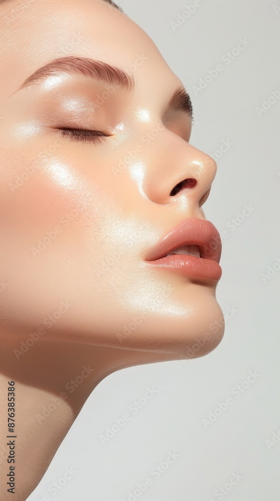 Beauty with bone essence treatment and bright complexion, realistic, radiant and clear Beauty with bone essence treatment and bright complexion, realistic, radiant and clear