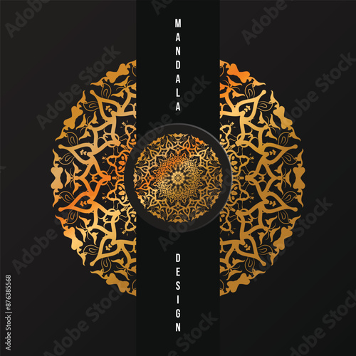 Luxury ornamental design with golden gradient mandala background