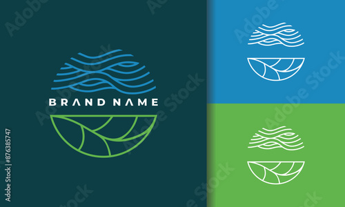 water and leaf circle logo