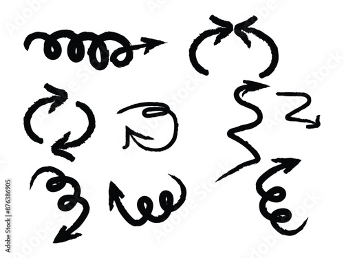 Arrow vector hand-drawn sketch icon set