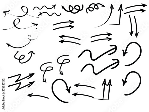 Arrow vector hand-drawn sketch icon set
